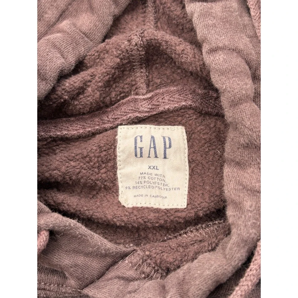 Gap Arch Logo Hoodie Mens XXL Brown Pullover Fleece Sweatshirt Classic Fit‎